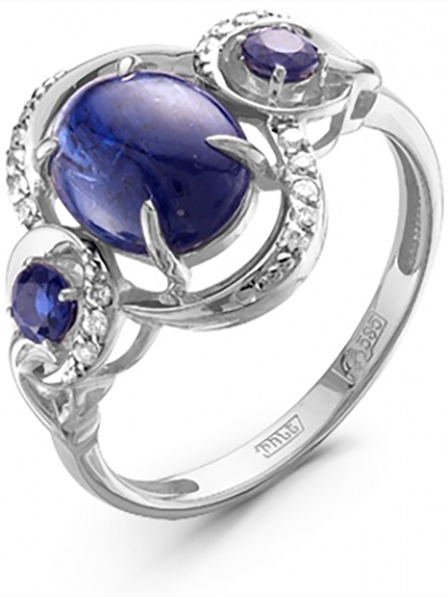 

Кольцо с кианитами и бриллиантами из белого золота Бриллианты Костромы 01-2118 17, 01-2118