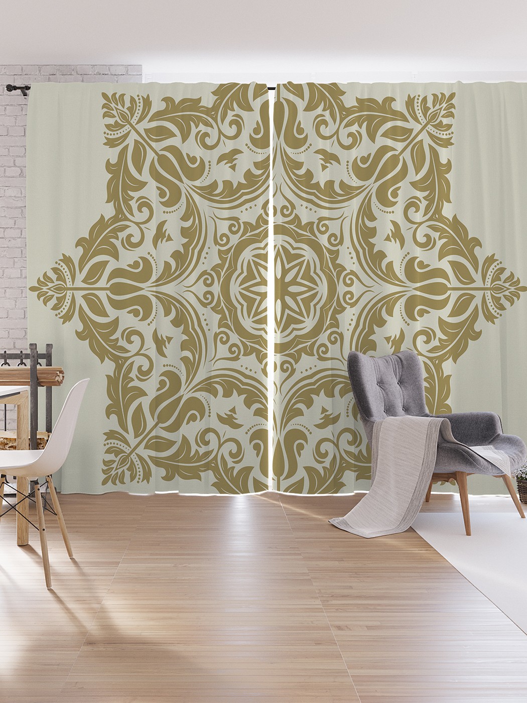 

Шторы под лён JoyArty "Восток в орнаменте", серия Oxford DeLux, 340х265 см, Восток в орнаменте