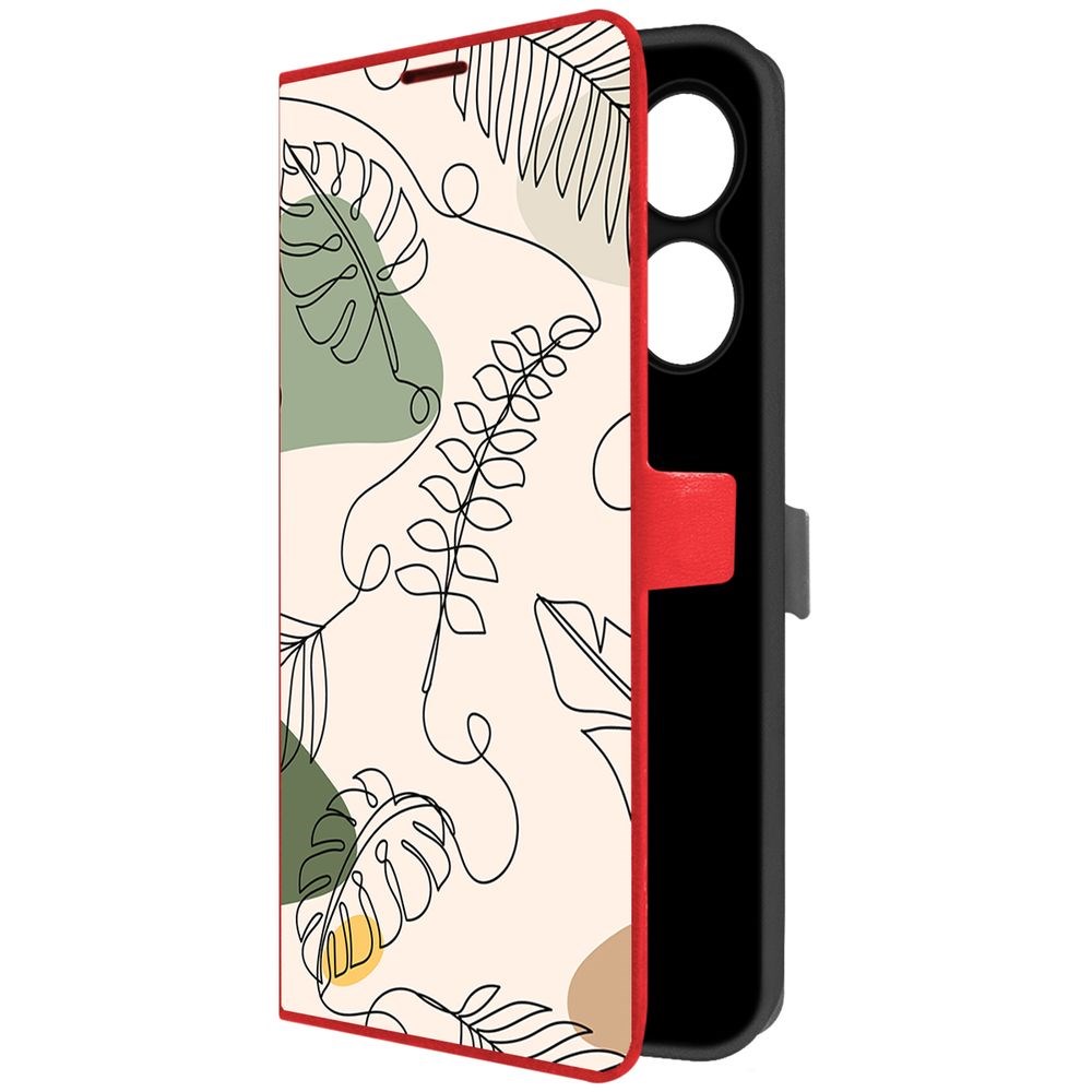 

Чехол-книжка Krutoff Eco Book для INFINIX Hot 40 Pro Линия весны (красный)