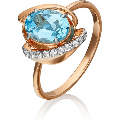 

Кольцо из золота р. 18 PLATINA jewelry 01-5319-00-201-1110-57, топаз, 01-5319-00-201-1110-57