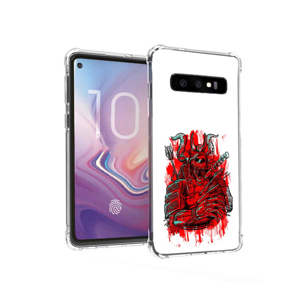 

Чехол MyPads Tocco для Samsung Galaxy S10 красный скелет воин (PT125897.498.413), Прозрачный, Tocco