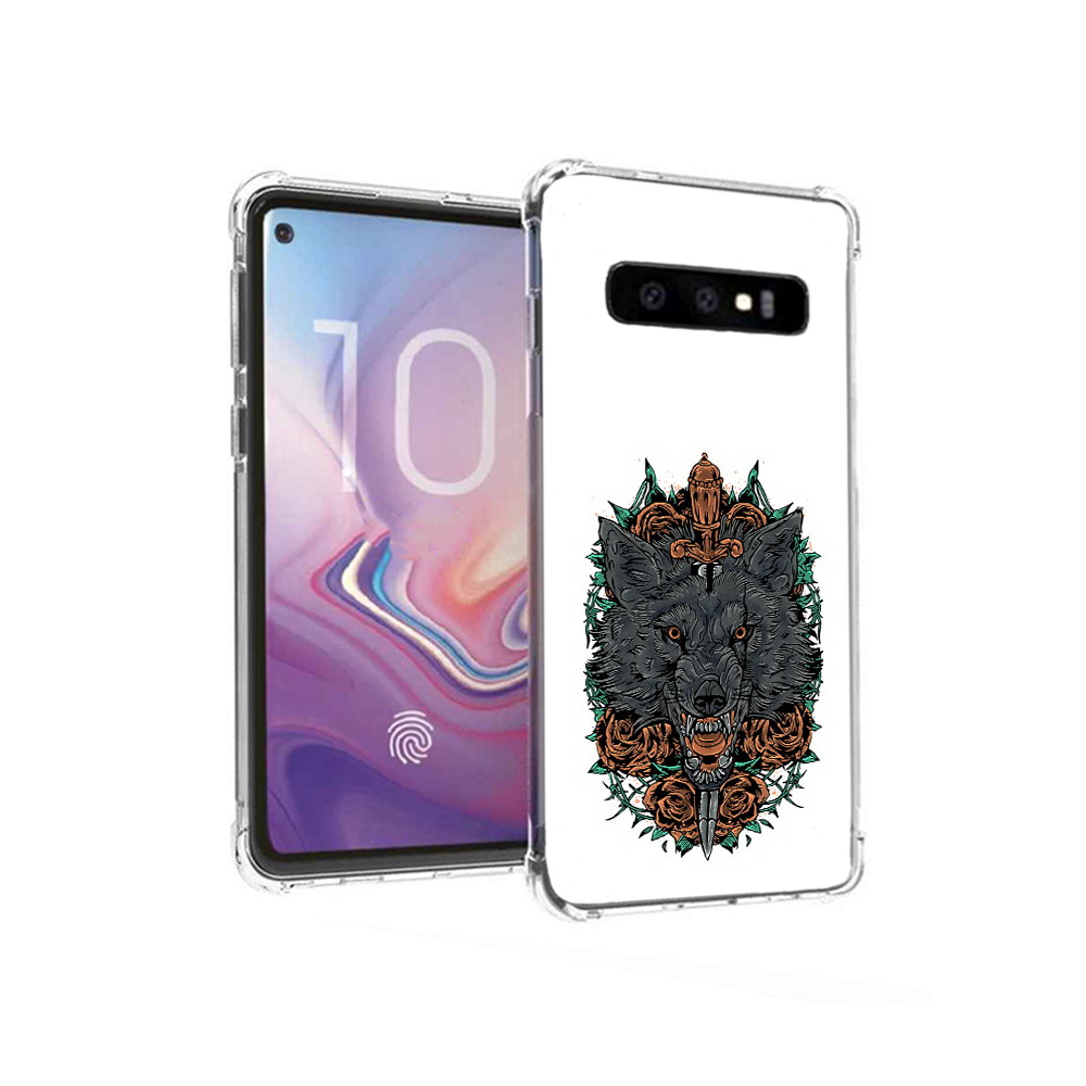 

Чехол MyPads Tocco для Samsung Galaxy S10 красивый злой волк (PT125897.498.409), Прозрачный, Tocco