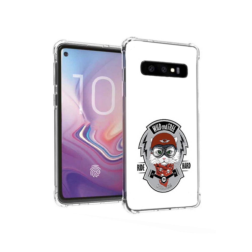 Чехол MyPads Tocco для Samsung Galaxy S10 кошка в шлеме (PT125897.498.404)