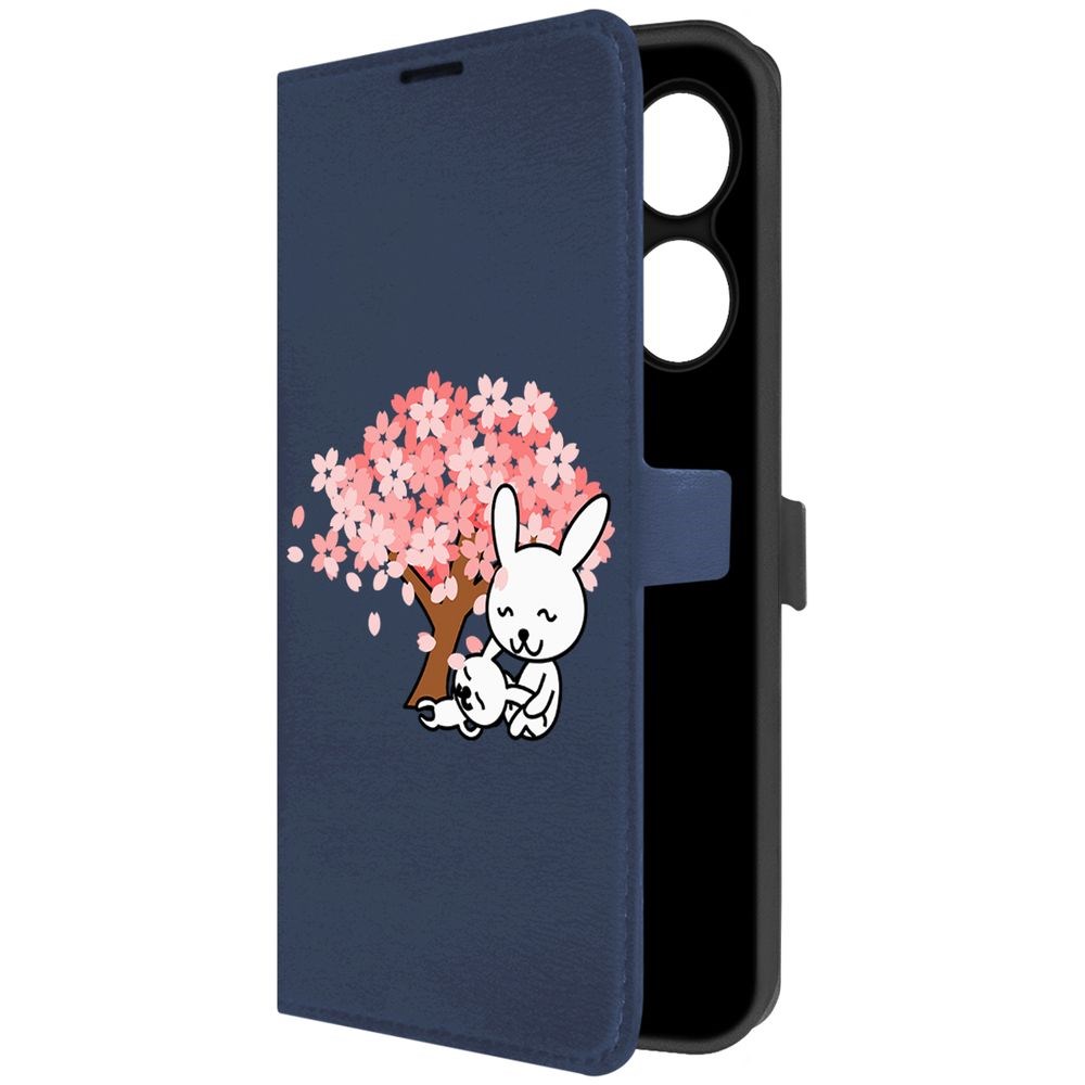 Чехол-книжка Krutoff Eco Book для INFINIX Hot 40 Pro Кролики (синий)