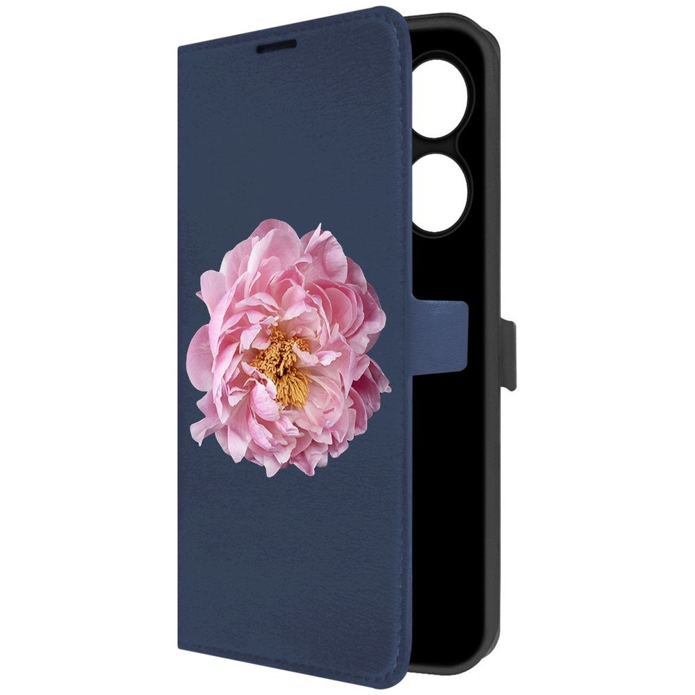 

Чехол-книжка Krutoff Eco Book для INFINIX Hot 40 Pro Розовый пион (синий)