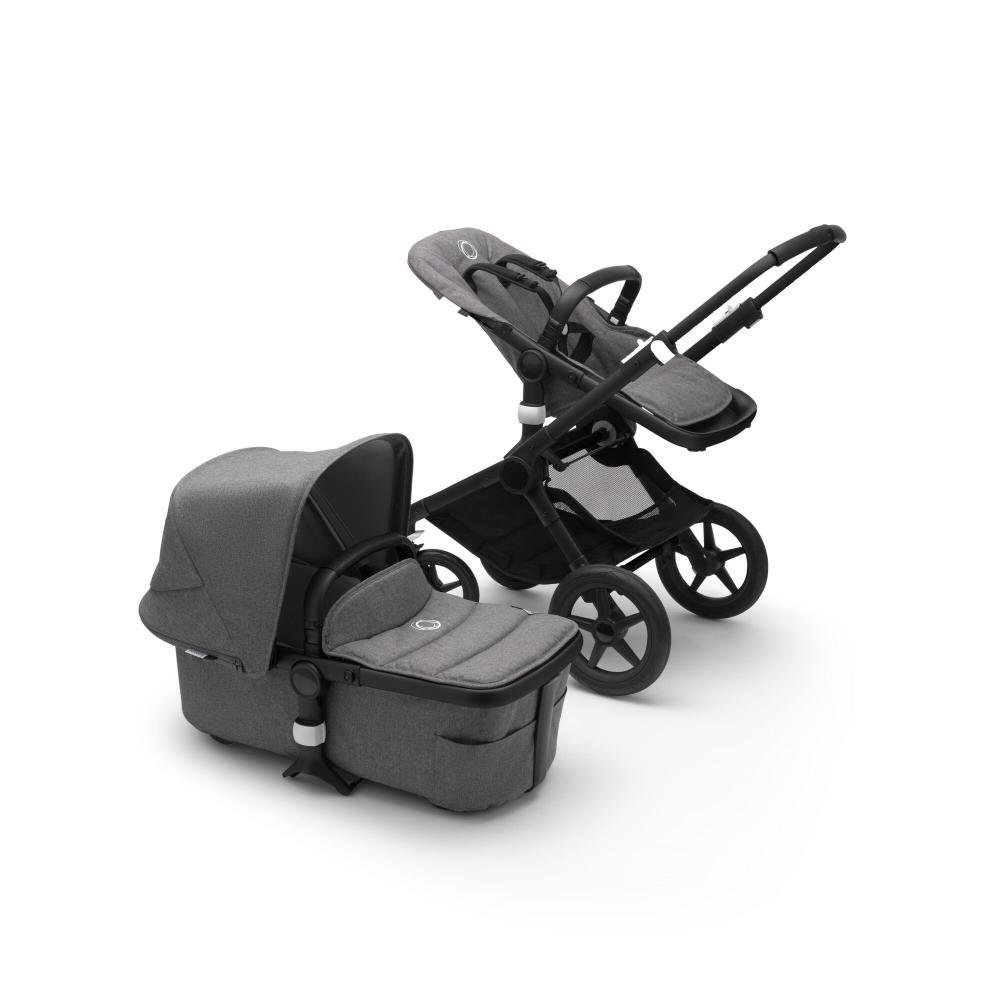 

Bugaboo fox2 коляска 2 в 1 black/ grey melange/ grey melange, Fox2 2 В 1