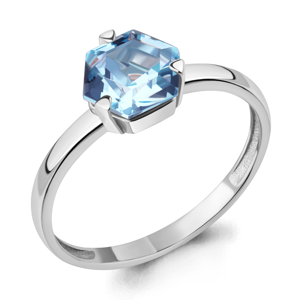 

Кольцо из серебра с топазом искусственным Aquamarine Aquamarine 6964192_925_р р. 17,5, 6964192_925_р