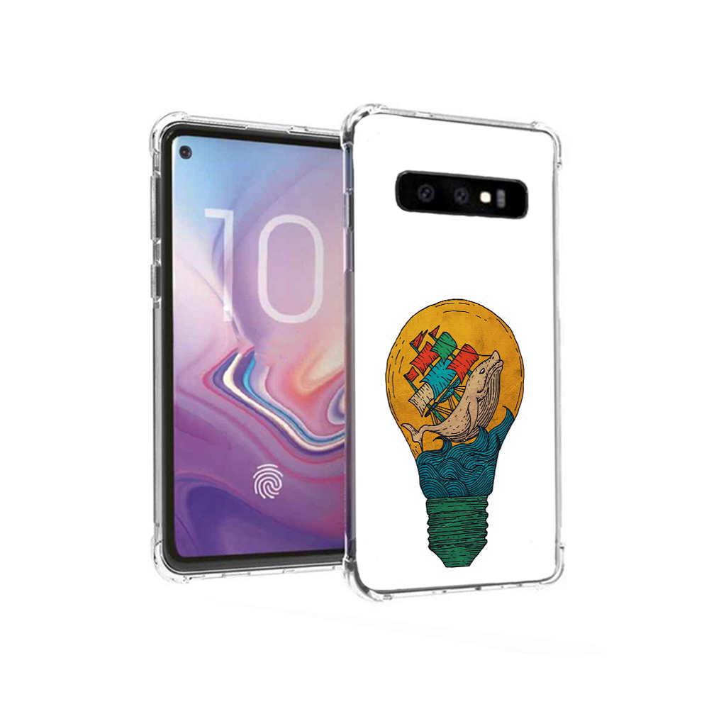 

Чехол MyPads Tocco для Samsung Galaxy S10 кит в лампочке с парусами (PT125897.498.387), Прозрачный, Tocco