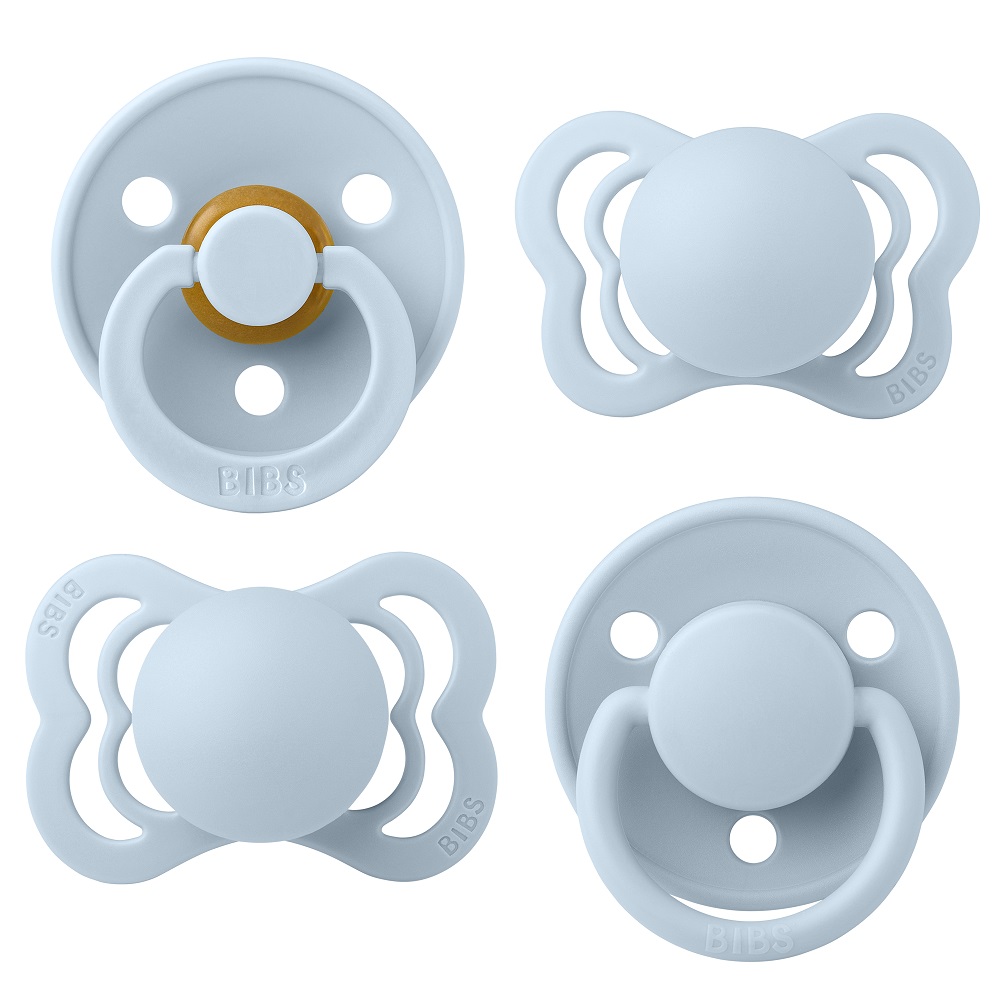 

Набор пустышек BIBS Try-it 4 шт.Baby Blue 0+ месяцев, Голубой, Try-it collection