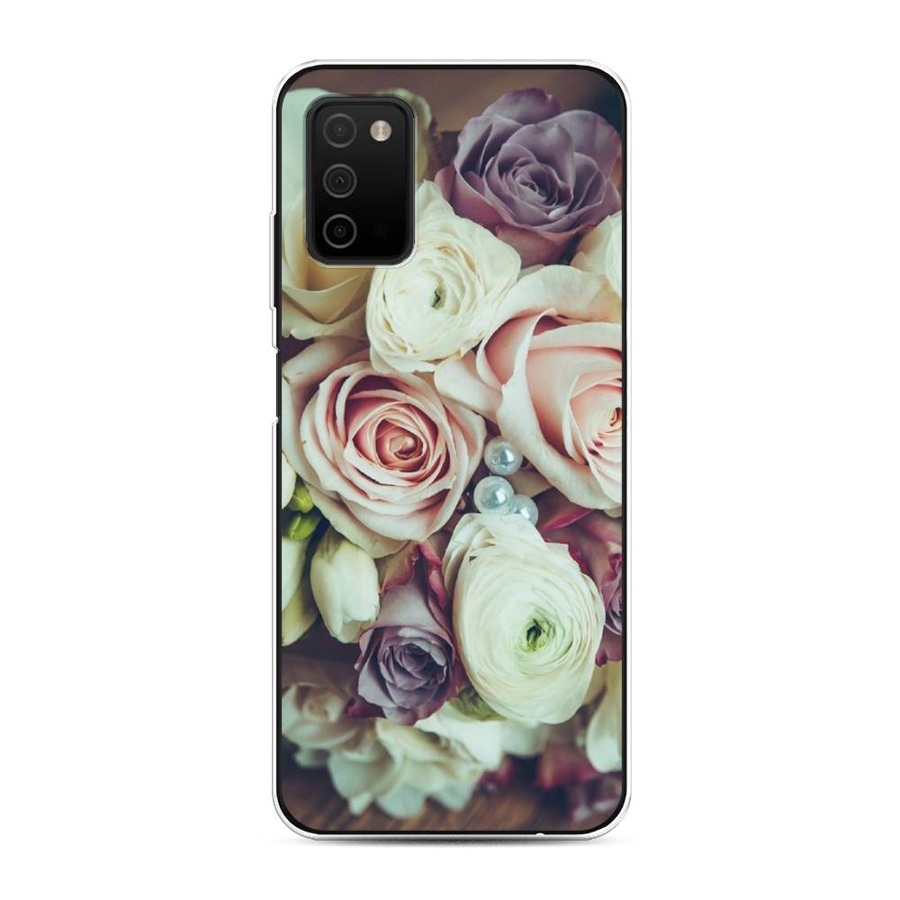 

Чехол на Samsung Galaxy A03s "Свадебный букет", Белый;фиолетовый, 2103250-2
