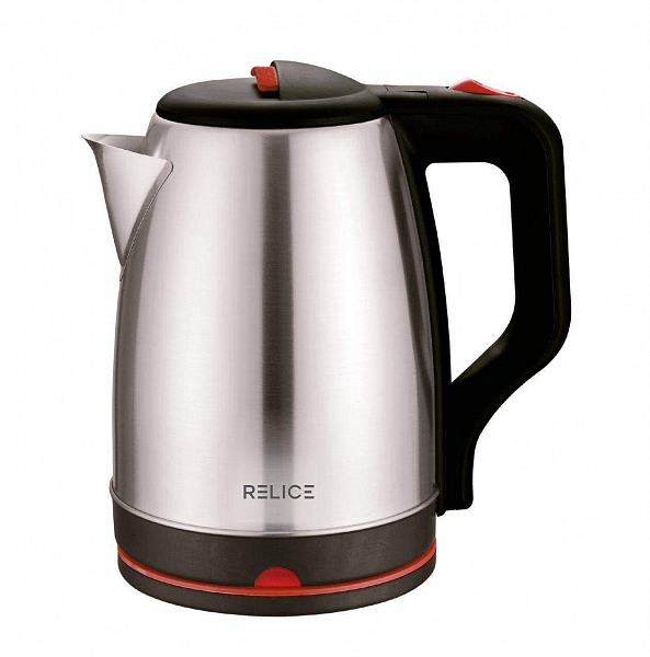 Чайник электрический Relice 1.8 л черный, красный, серебристый чайник на плиту relice