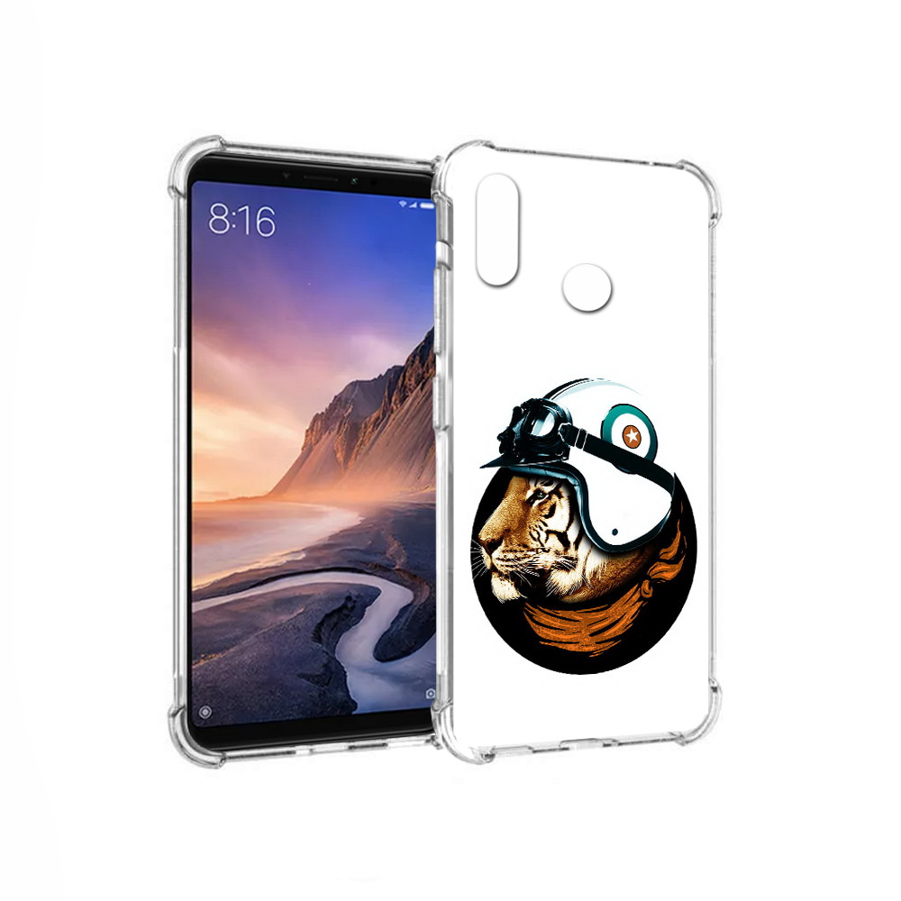 

Чехол MyPads Tocco для Xiaomi Mi Max 3 Тигр в шлеме (PT115366.313.171), Прозрачный, Tocco