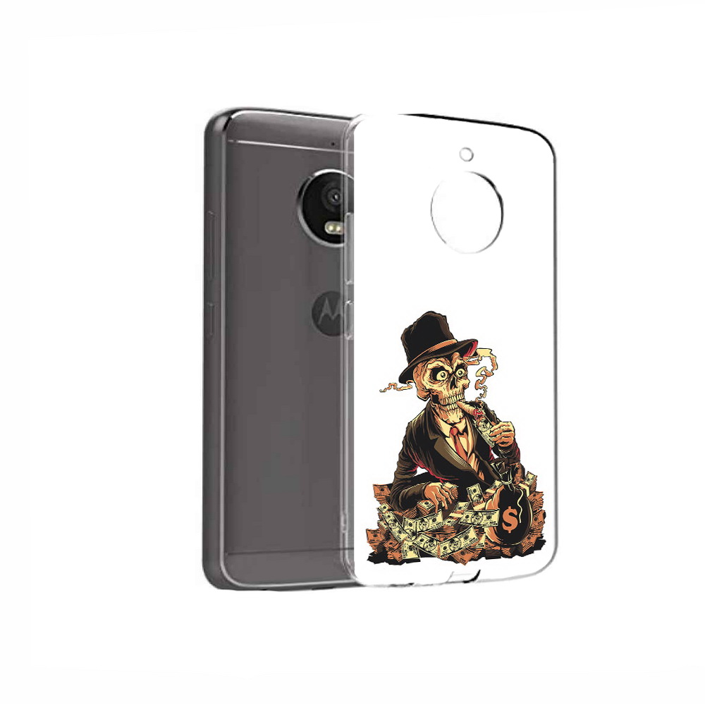 

Чехол MyPads Tocco для Motorola Moto E4 нарисованный череп с сигаретой (PT99977.370.515), Прозрачный, Tocco