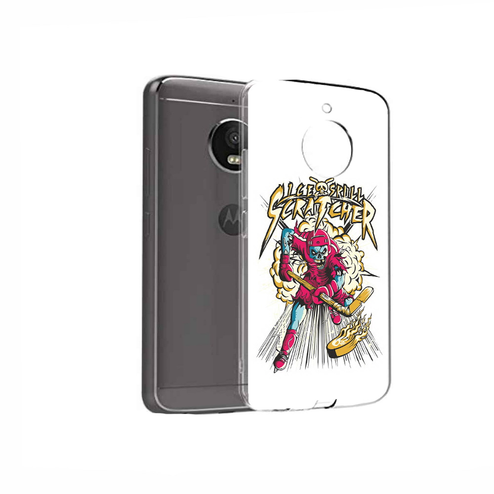

Чехол MyPads Tocco для Motorola Moto E4 нарисованный скелет хоккеист (PT99977.370.514), Прозрачный, Tocco