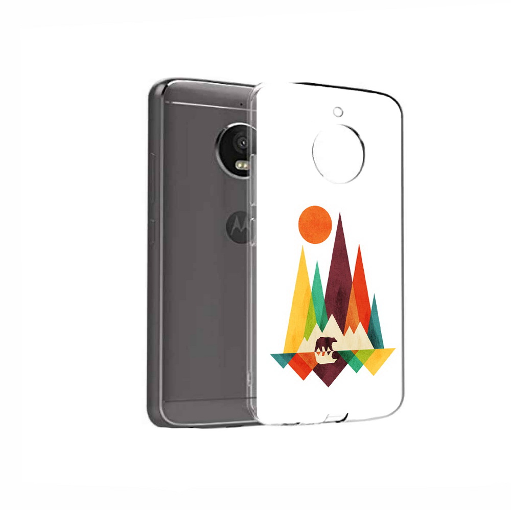 

Чехол MyPads Tocco для Motorola Moto E4 нарисованные горы с медведем (PT99977.370.506), Прозрачный, Tocco