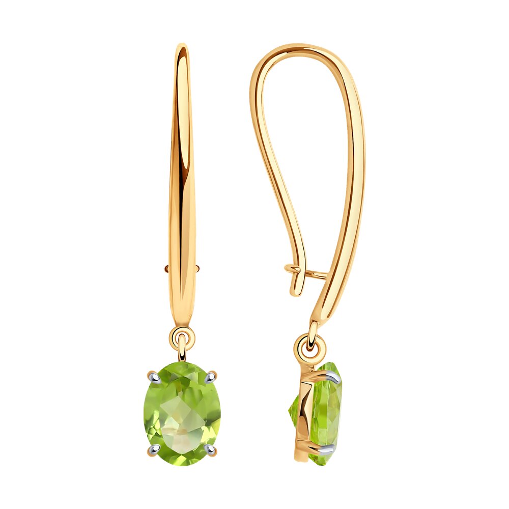 

Серьги из красного золота с хризолитом Diamant 51-321-01929-3, 51-321-01929-3