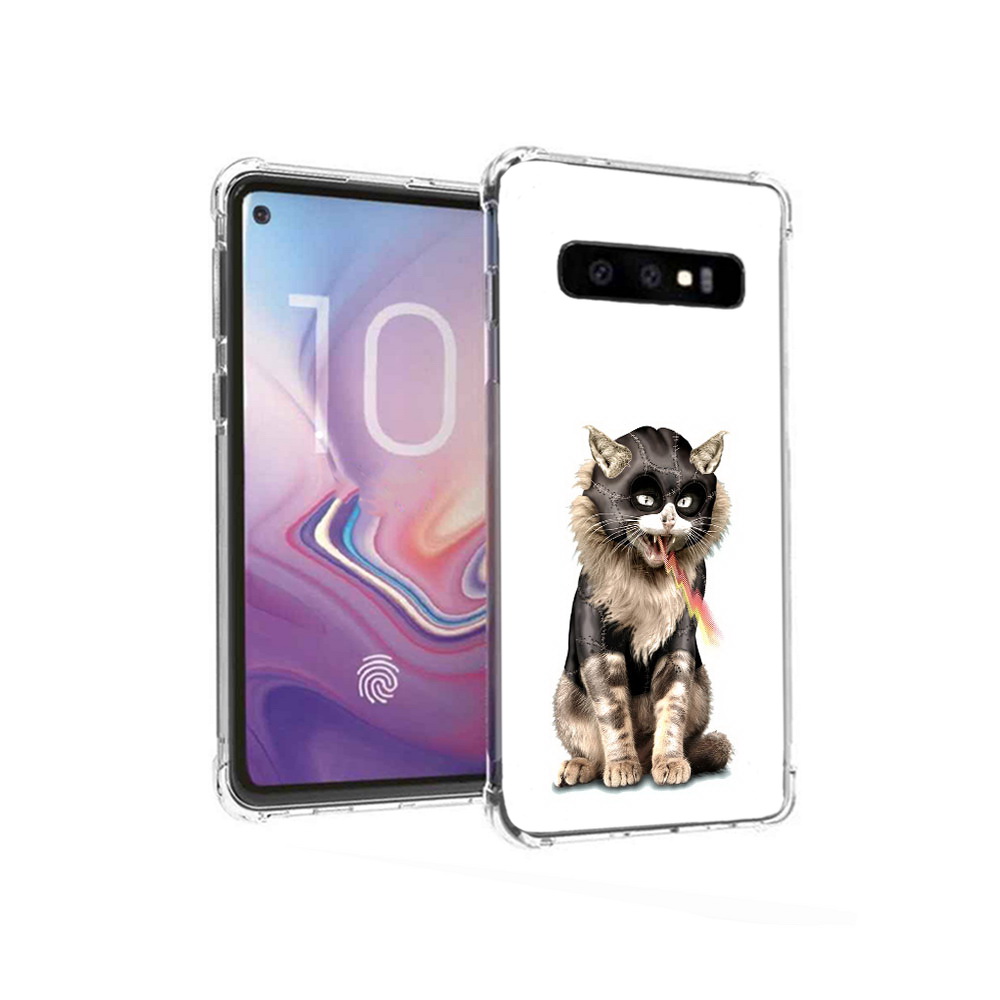 

Чехол MyPads Tocco для Samsung Galaxy S10 дьяволский кот (PT125897.498.341), Прозрачный, Tocco