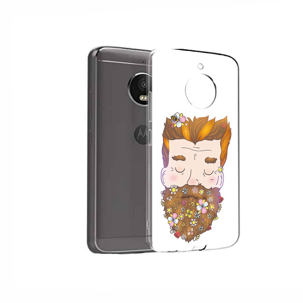 

Чехол MyPads Tocco для Motorola Moto E4 мужчина с цветами в бороде (PT99977.370.489), Прозрачный, Tocco