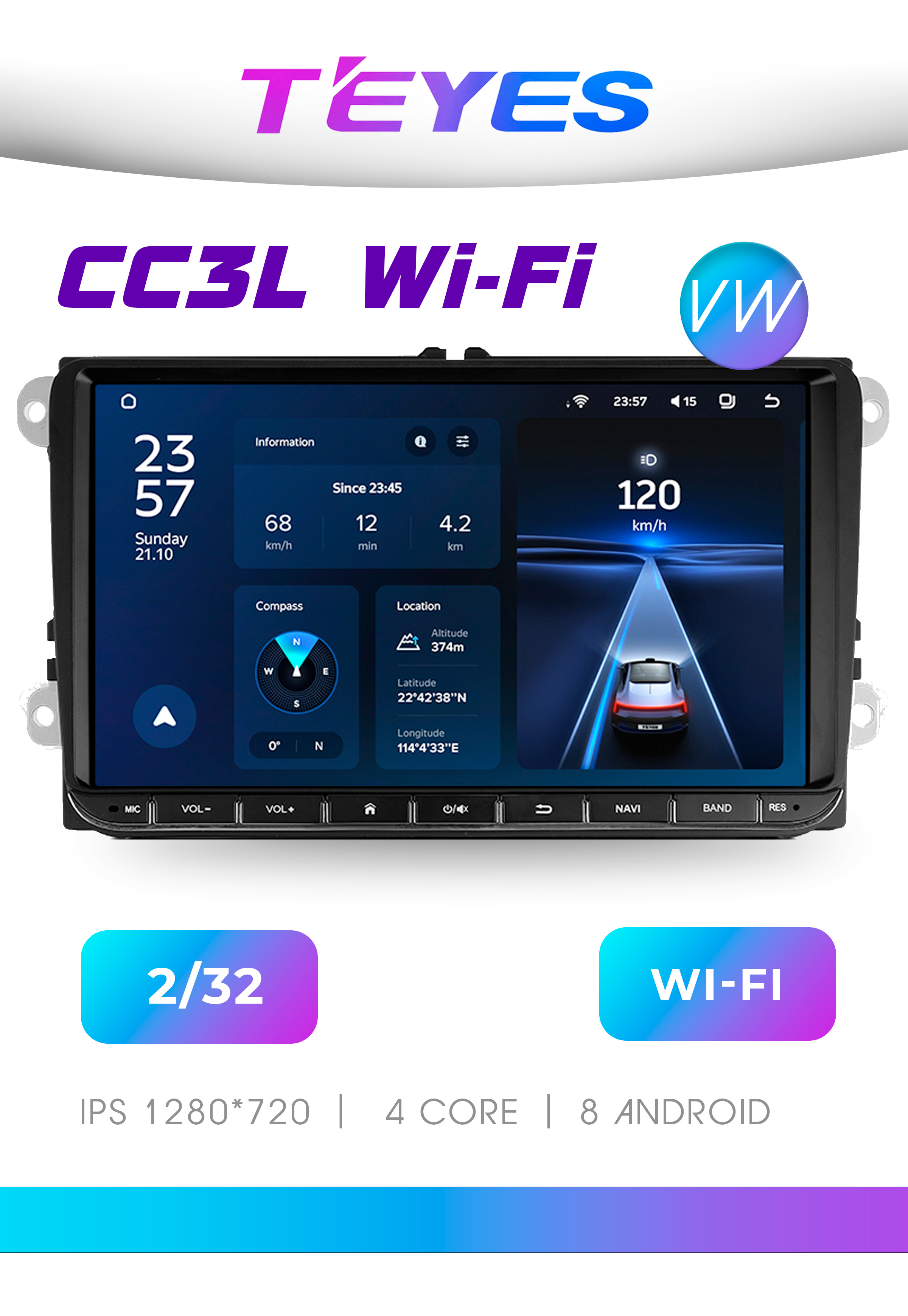 

Магнитола Teyes CC3L WI-FI 9" VW, CC3L WI-FI VW