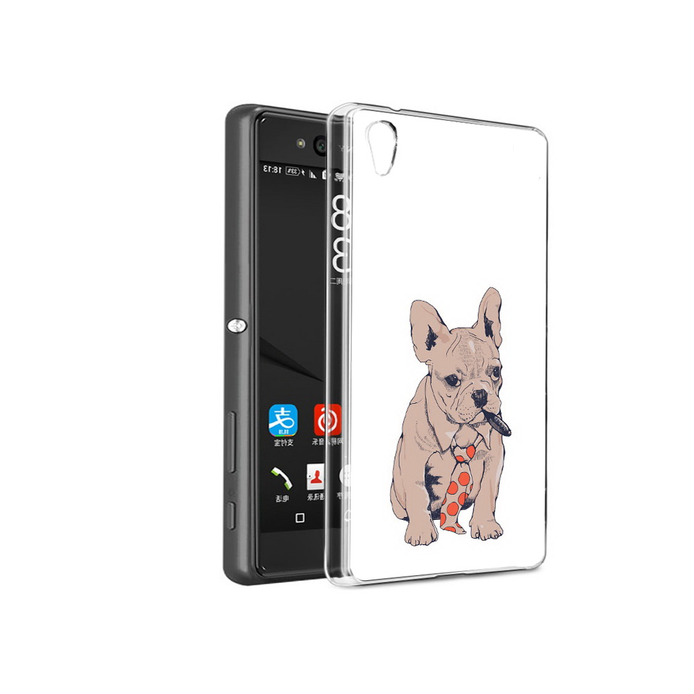 

Чехол MyPads Tocco для Sony Xperia C6 бульдог с сигарой (PT28839.243.250), Прозрачный, Tocco
