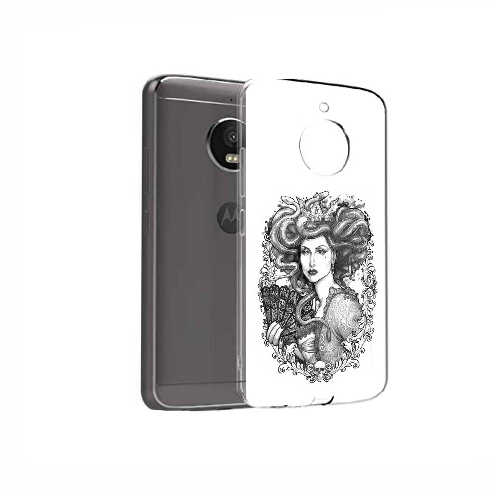 

Чехол MyPads Tocco для Motorola Moto E4 медуза черно белый (PT99977.370.472), Прозрачный, Tocco