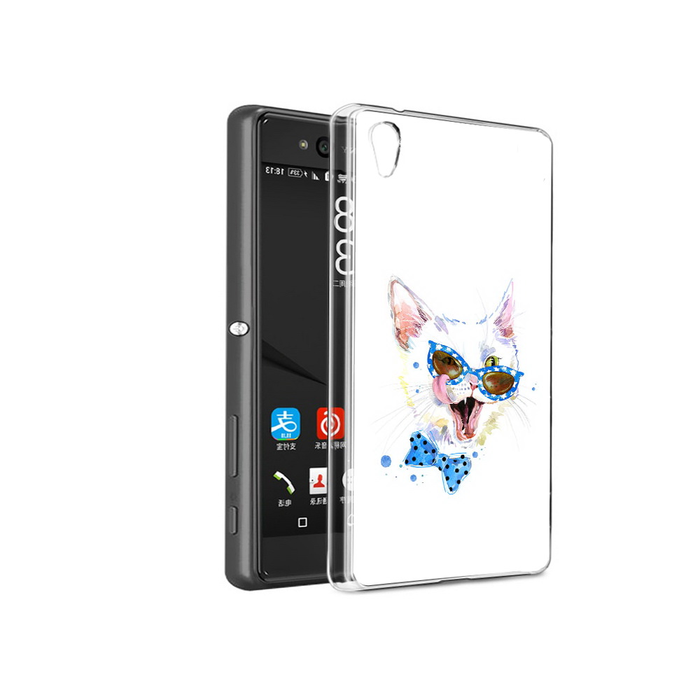 

Чехол MyPads Tocco для Sony Xperia C6 белый кот (PT28839.243.229), Прозрачный, Tocco