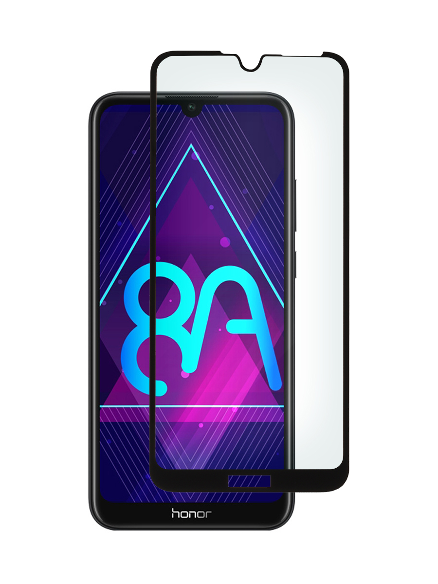 Защитное стекло 3D для Honor 8A, 8A Prime, 8A Pro, Y6 2019, Y6s черный