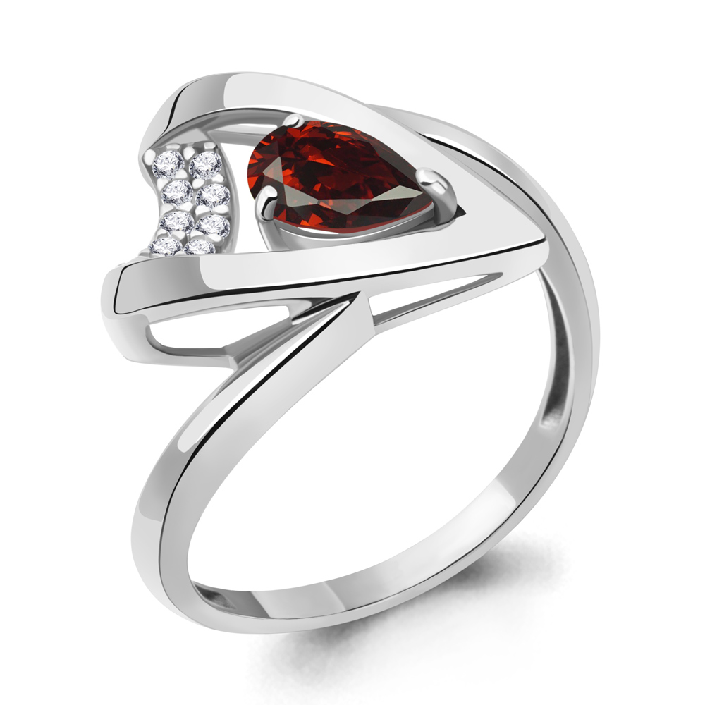 

Кольцо из серебра с гранатом Aquamarine Aquamarine 6964003А_925_р р. 17, 6964003А_925_р