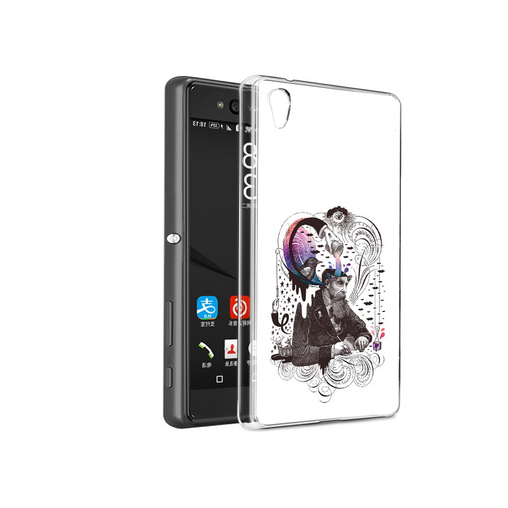 

Чехол MyPads Tocco для Sony Xperia C6 абстракция думающий мужчина (PT28839.243.210), Прозрачный, Tocco