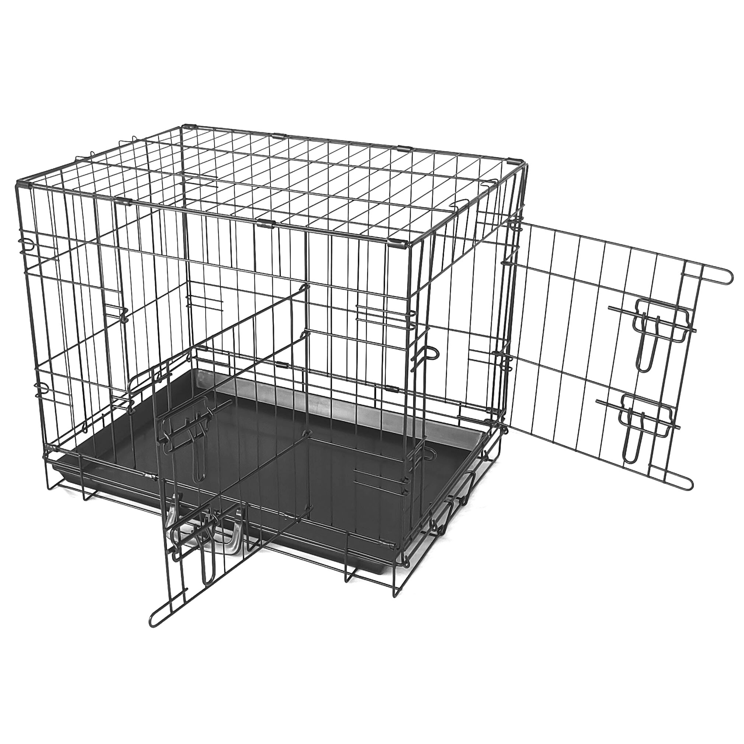 Клетка для собак Чистый котик, черный, металл, 123,5 x 76 x 83см