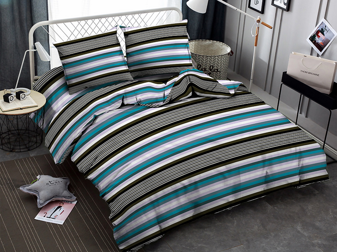 

КПБ Amore Mio BZ QR Stripe макосатин 1,5-сп, Stripe