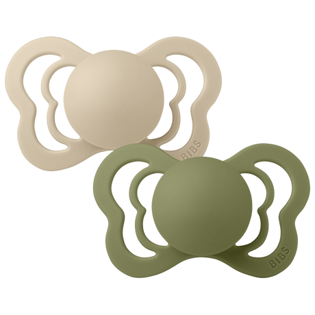 

Набор пустышек BIBS Couture Silicone: Vanilla/Olive, 6-36 мес., 2 шт. 1710304, Couture Siicone