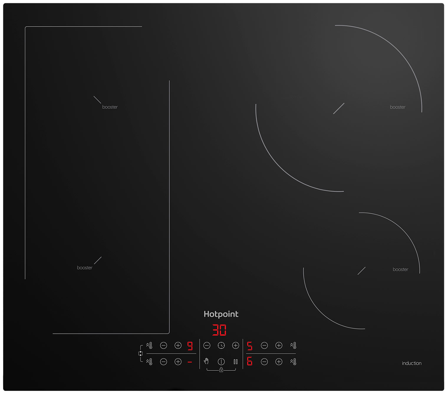 Встраиваемая варочная панель индукционная Hotpoint-Ariston HB 1560B NE черный