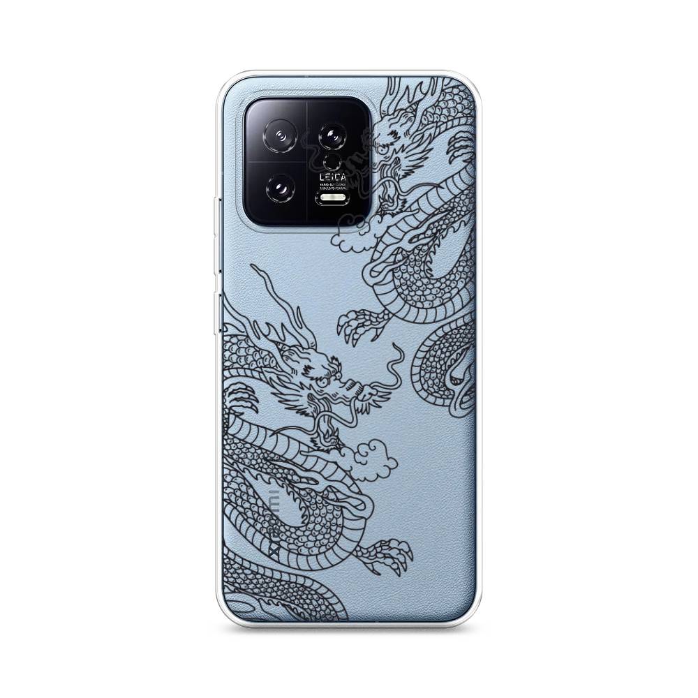 

Чехол на Xiaomi 13 5G "Два китайских дракона", Серый;черный, 317250-1