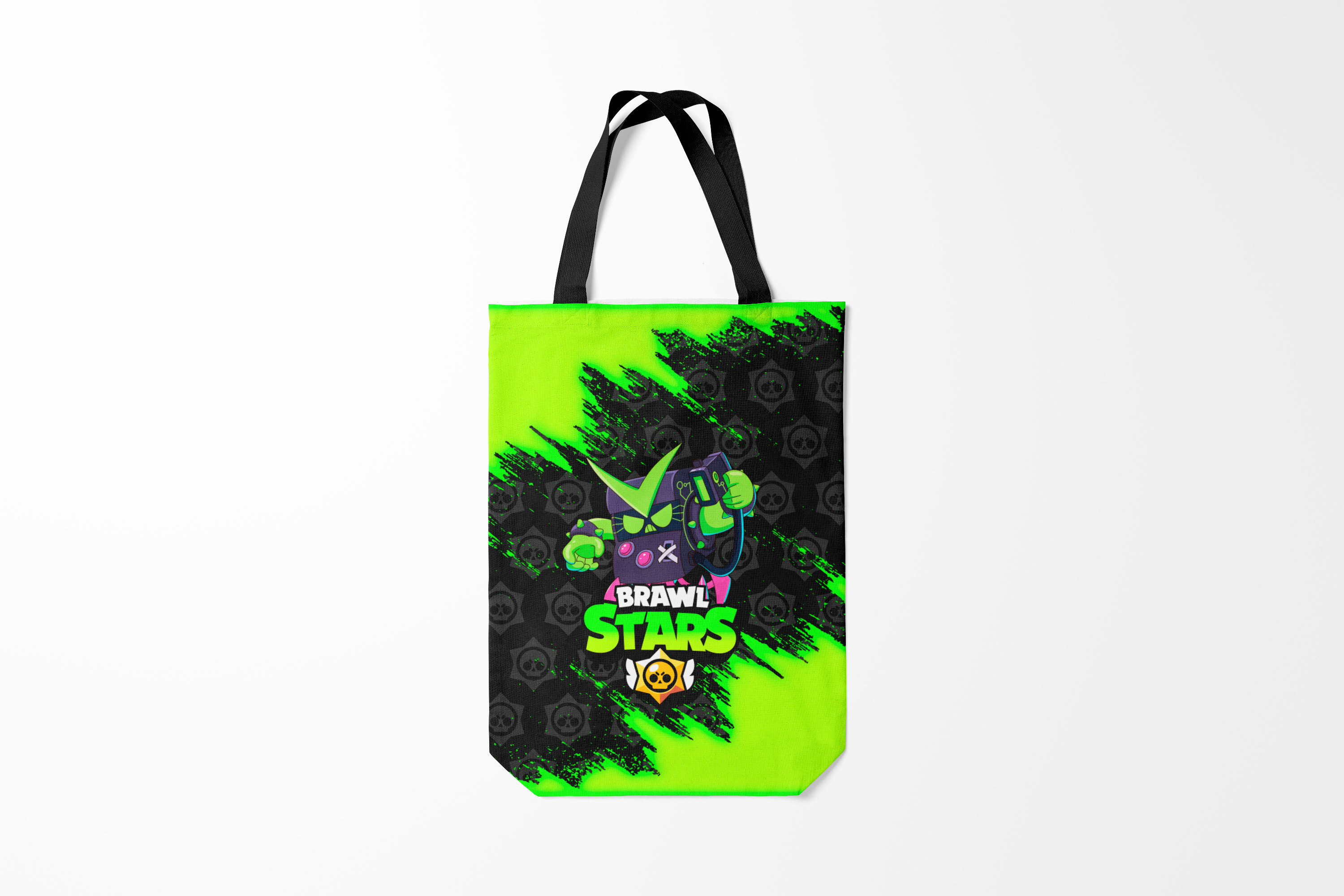 

Сумка шoппер унисекс Burnettie Brawl Stars VIRUS 8 BIT, черный; зеленый, Brawl Stars VIRUS 8 BIT