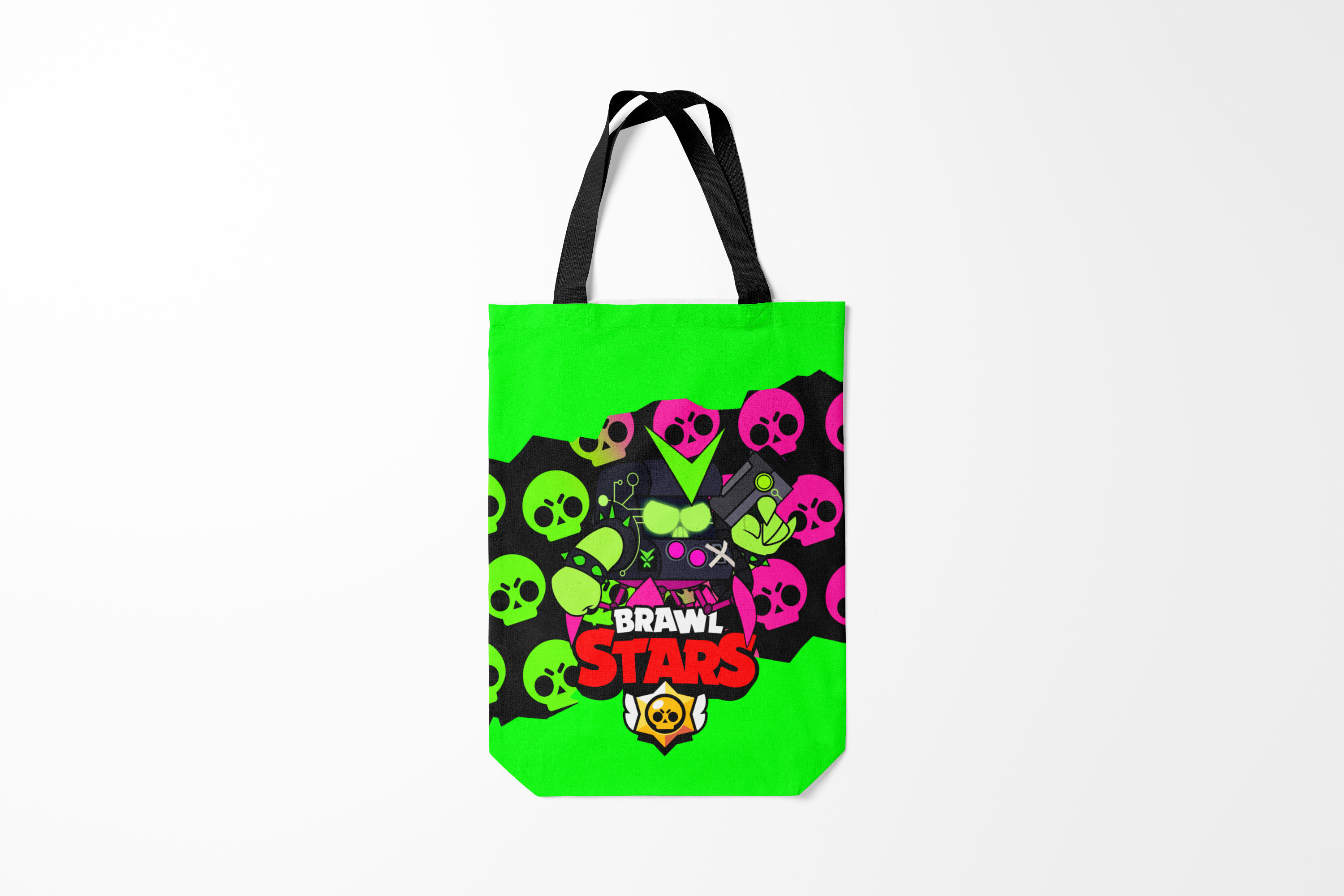 

Сумка шoппер унисекс Burnettie Brawl Stars VIRUS 8 BIT, черный; зеленый, Brawl Stars VIRUS 8 BIT