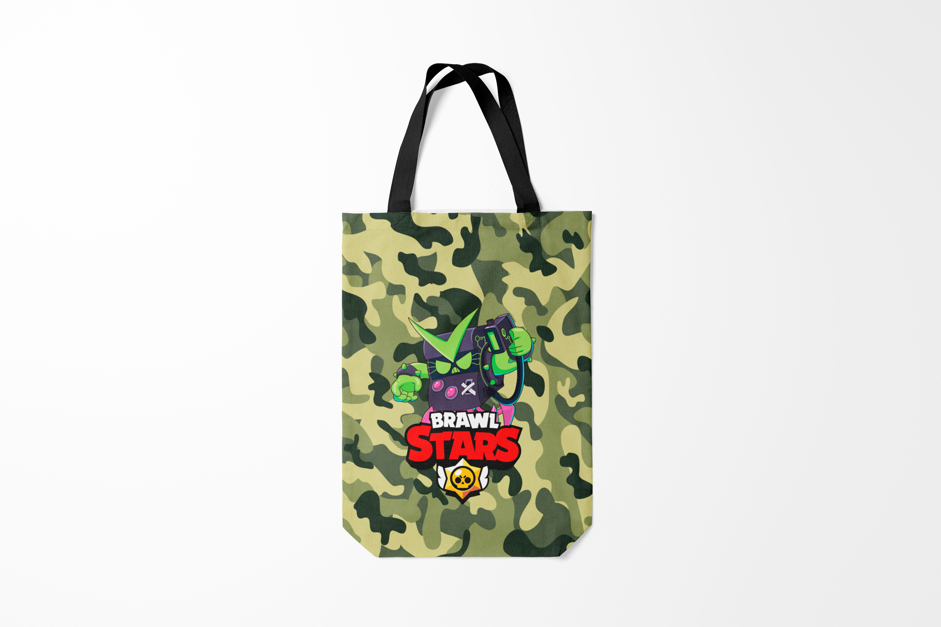 

Сумка шoппер унисекс Burnettie Brawl Stars VIRUS 8 BIT, черный; зеленый, Brawl Stars VIRUS 8 BIT