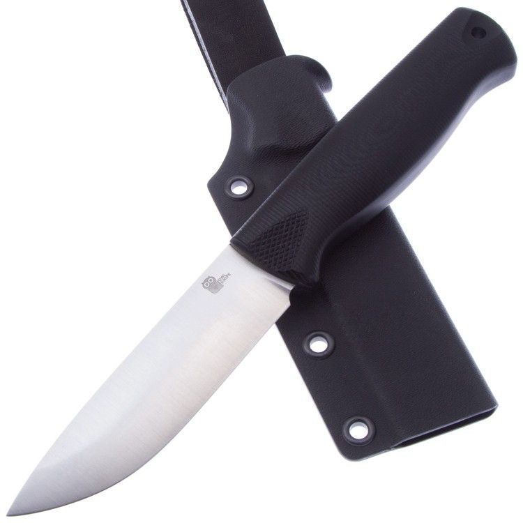 

Нож Owl Knife Hoot F, сталь Bohler N690, рукоять черная G10, Черный, Hoot F