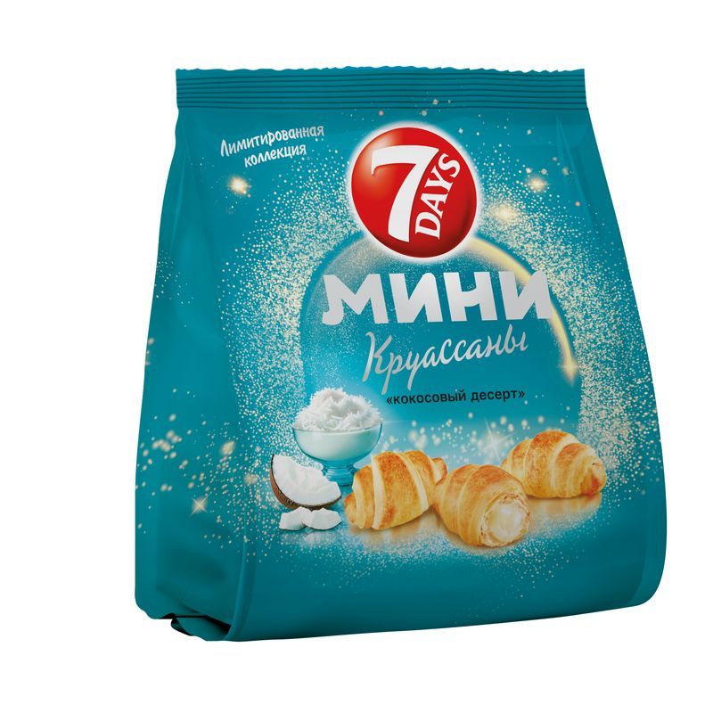 

Круассаны 7 Days мини Кокосовый Десерт с кремом со вкусом кокоса 265 г