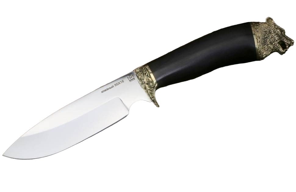 фото Мастерская самойлова нож альпинист, сталь 95х18, рукоять граб, литье латунь