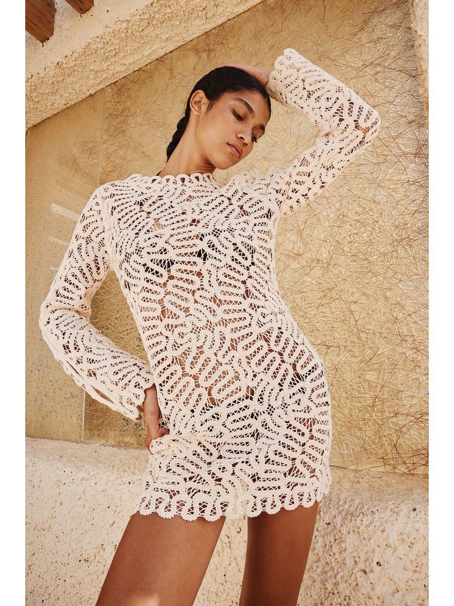 

Платье женское H&M 122718500 бежевое L, Бежевый, 122718500