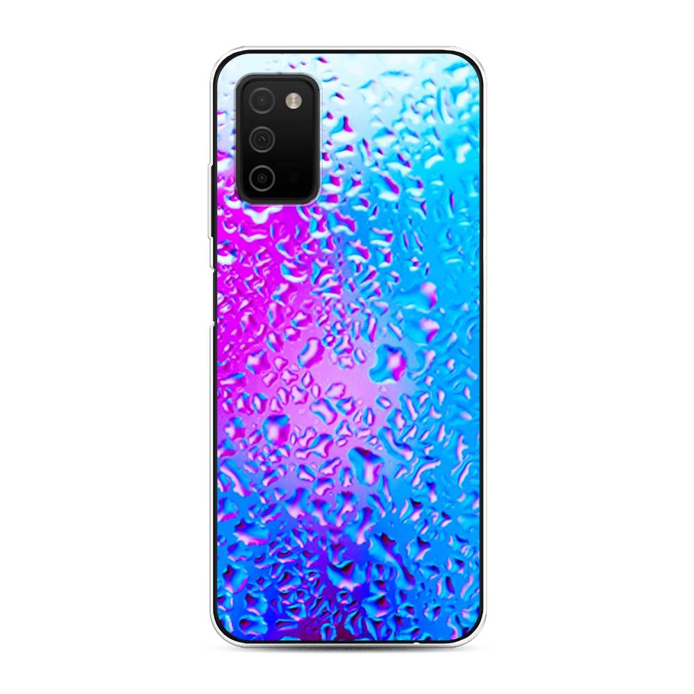 

Чехол на Samsung Galaxy A03s "Капли на стекле", Голубой;розовый, 2103250-3