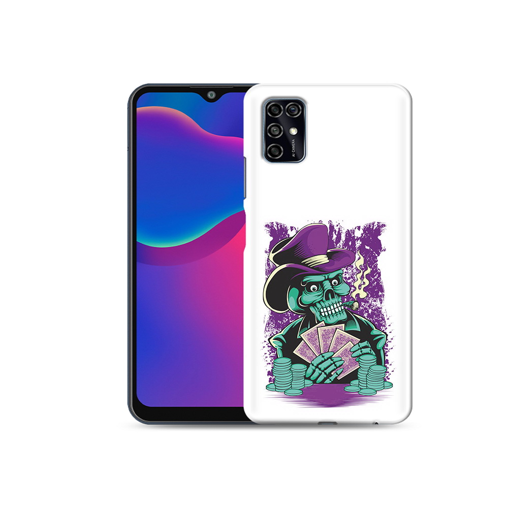 

Чехол MyPads Tocco для ZTE Blade V2020 Smart зеленый череп с картами (PT156449.442.361), Прозрачный, Tocco