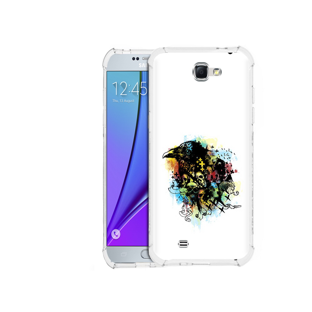 

Чехол MyPads Tocco для Samsung Galaxy Note 2 ворон и черепа (PT29983.561.273), Прозрачный, Tocco