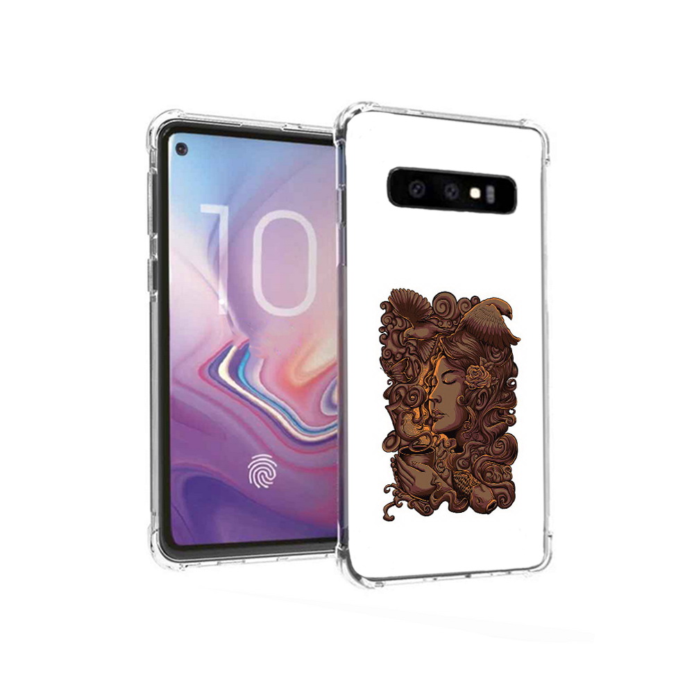 

Чехол MyPads Tocco для Samsung Galaxy S10 девушка с длинными волосами абстракция, Прозрачный, Tocco