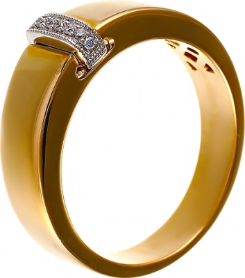 Кольцо из желтого золота р. 20 Джей Ви RGDA-5941-M1_YG, бриллиант