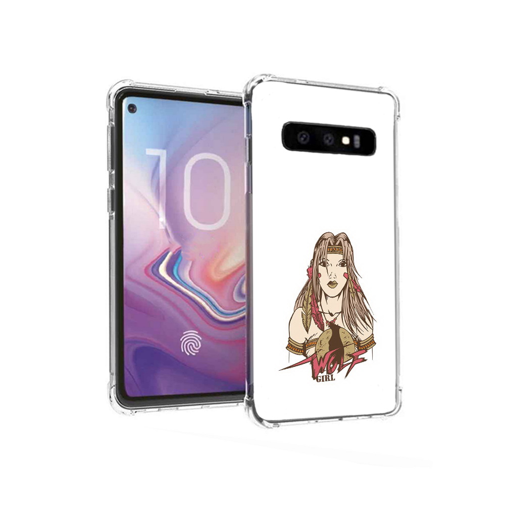 

Чехол MyPads Tocco для Samsung Galaxy S10 девушка волк (PT125897.498.306), Прозрачный, Tocco