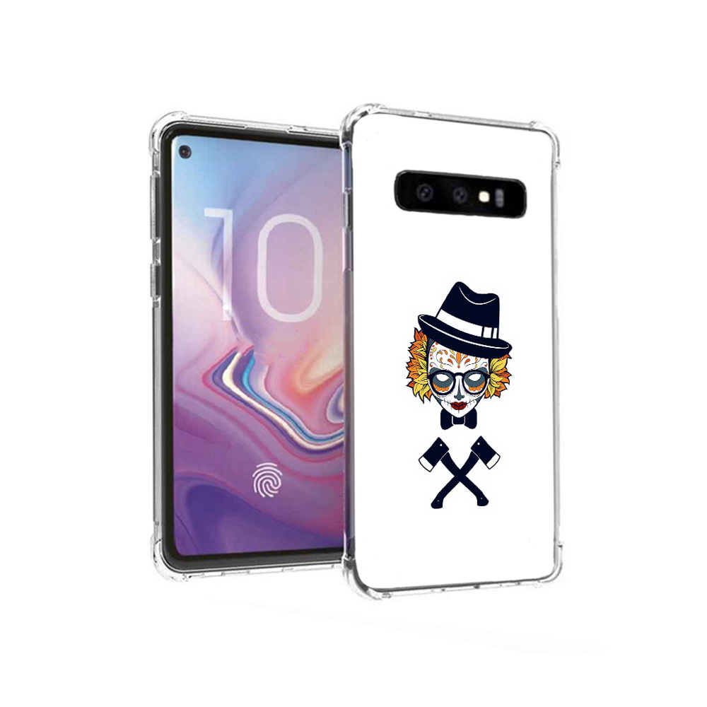 

Чехол MyPads Tocco для Samsung Galaxy S10 девушка в маске с топорами рисунок, Прозрачный, Tocco
