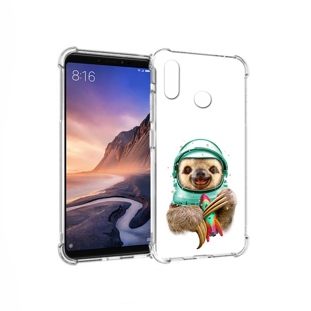 

Чехол MyPads Tocco для Xiaomi Mi Max 3 Ленивец астронавт (PT115366.313.104), Прозрачный, Tocco