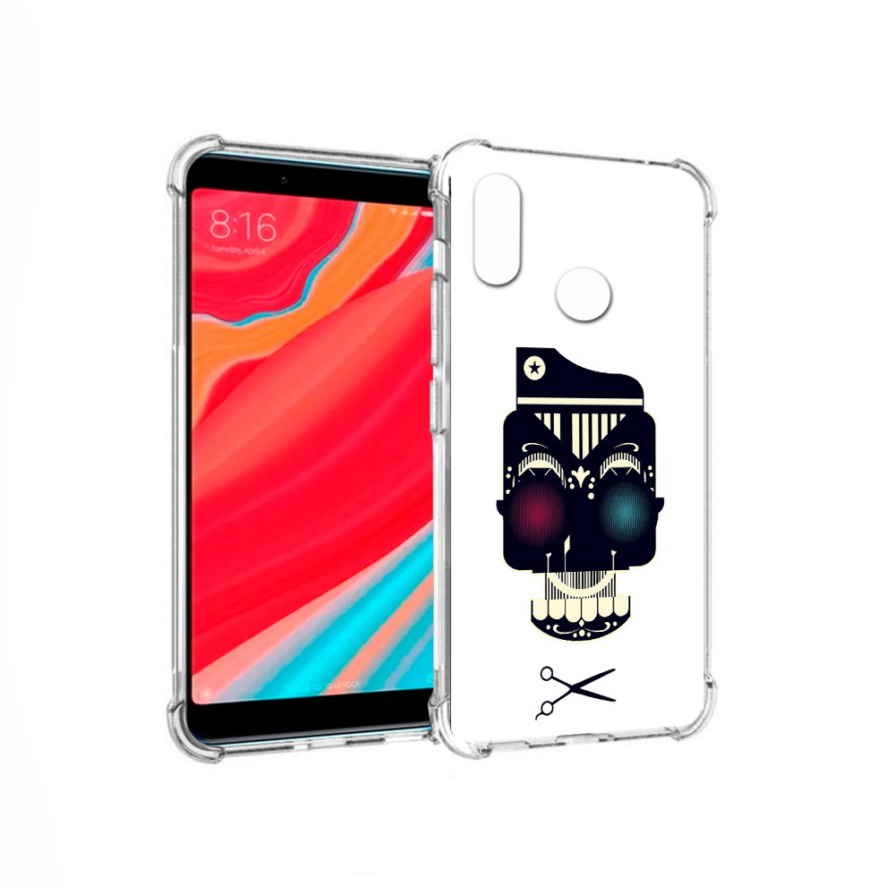 

Чехол MyPads Tocco для Xiaomi Redmi S2 черно белый скелет с яркими глазами, Прозрачный, Tocco